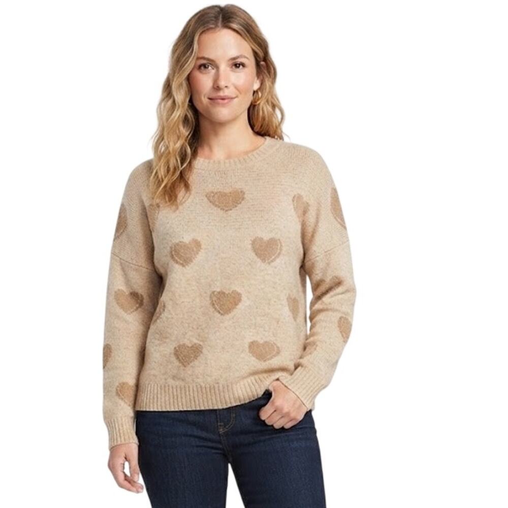 HUDSON GRAY Winter Heart Knit Sweater Cozy Casual Ribbed Plus Size 2X